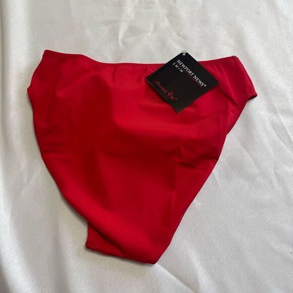 NWT Newport News Shape FX Red Bathing Suit Bottoms Size 8 High Cut 90s 2000s Y2K - Picture 4 of 6